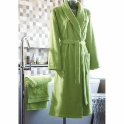 Peignoir de bain col châle coton 420 gr/m² Céladon