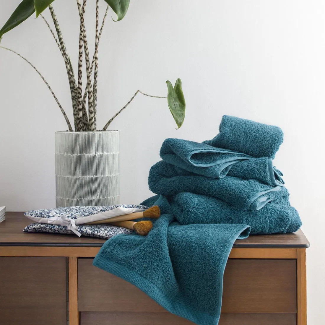 Peignoir de bain coton Aqua - Vert Émeraude