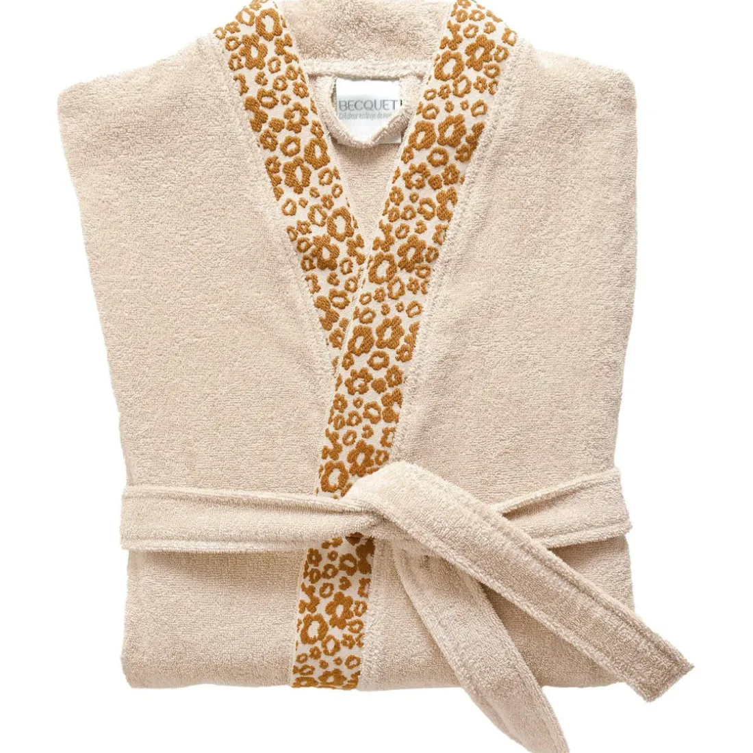 Peignoir de bain coton LEOPEIGN beige mastic