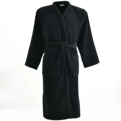 Peignoir de bain coton noir ALICIA
