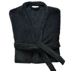 Peignoir de bain coton noir ALICIA