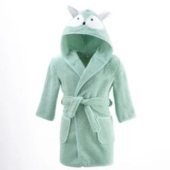 Peignoir de bain enfant BABY vert amande en coton