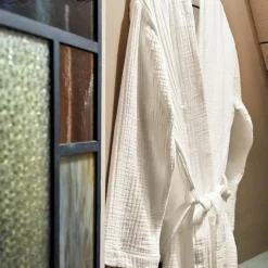 Peignoir de bain gaze de coton COSY Craie