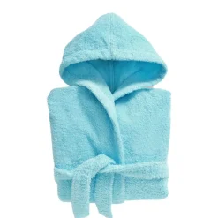 Peignoir de bain pour enfant 4 ans en Coton peigné LAUREAT Bleu aqua