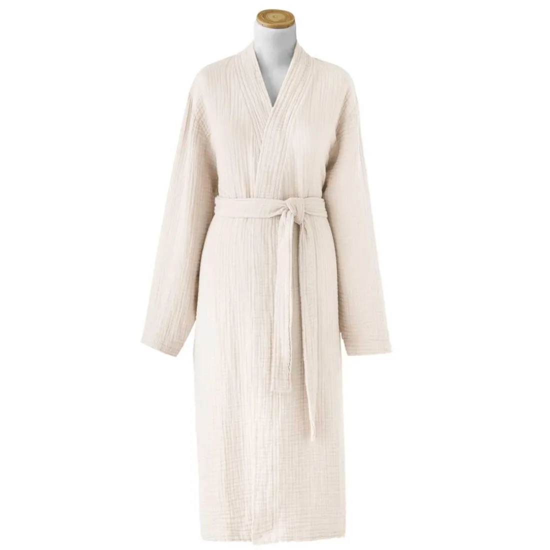 Peignoir en gaze de coton Bonheur Coquillage, Beige Essix