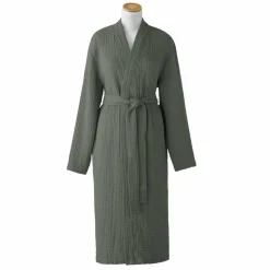 Peignoir en gaze de coton Bonheur Palme, Vert Essix