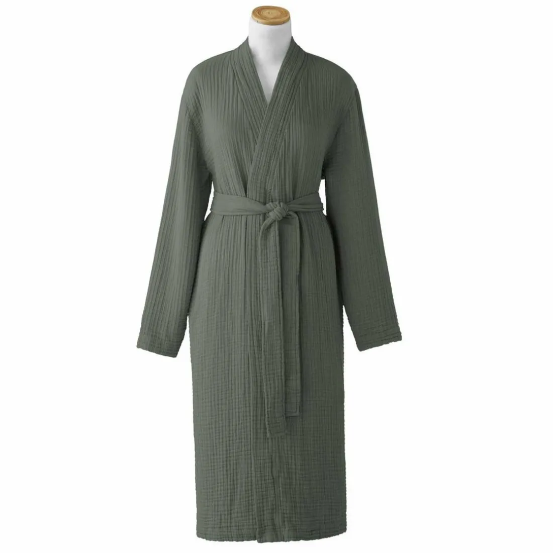 Peignoir en gaze de coton Bonheur Palme, Vert Essix