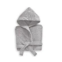 Peignoir enfant en coton LAUREAT gris