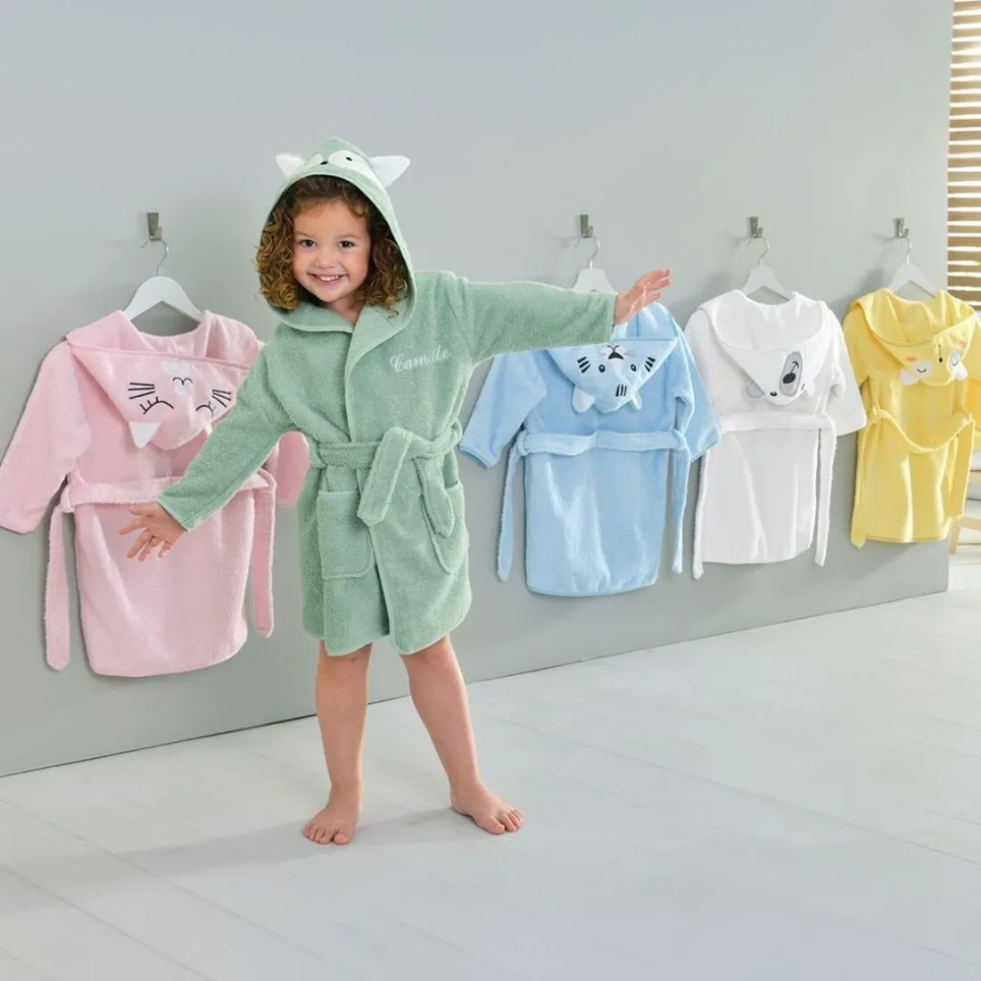 Peignoir enfant en coton RENATO rose