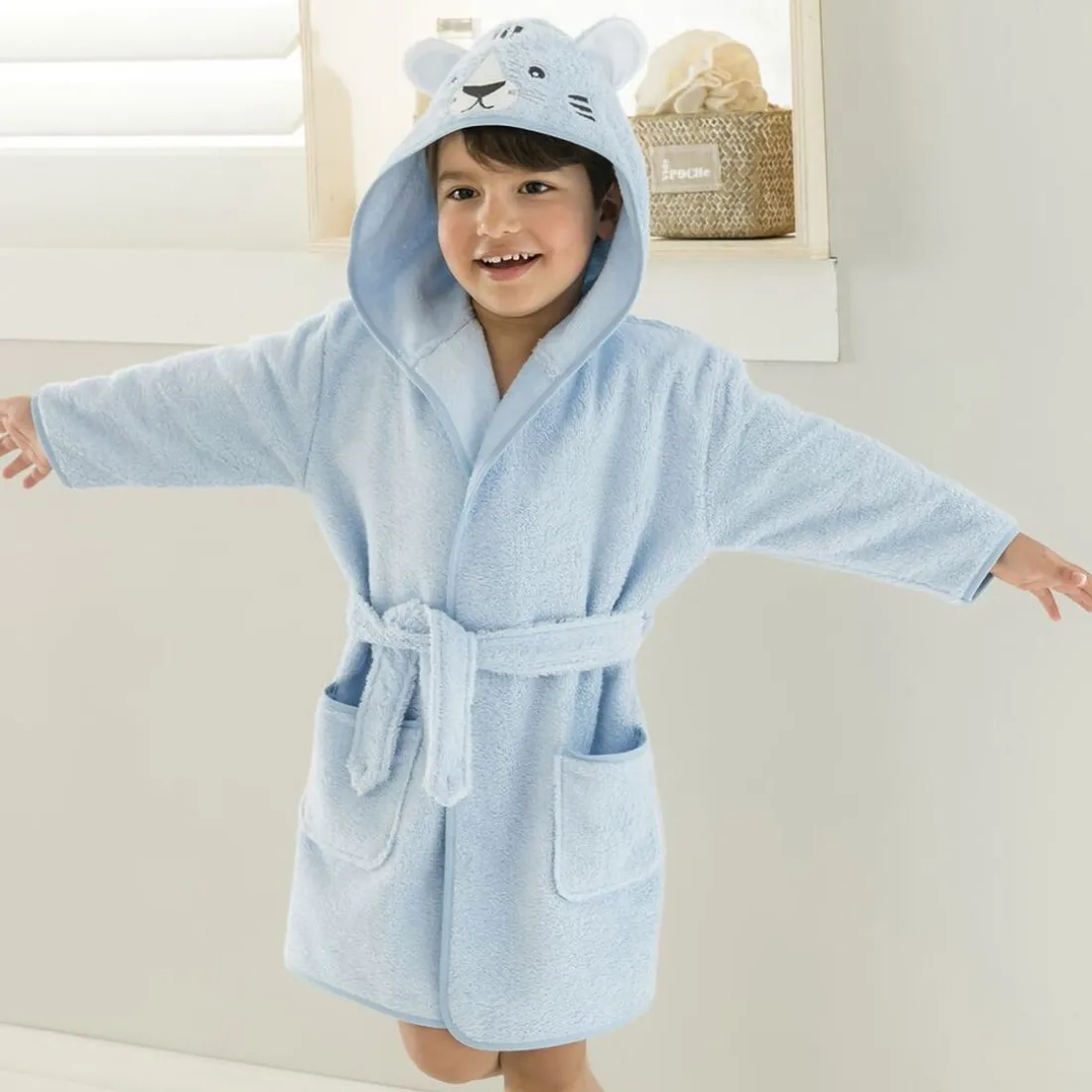 Peignoir enfant en coton RENATO bleu