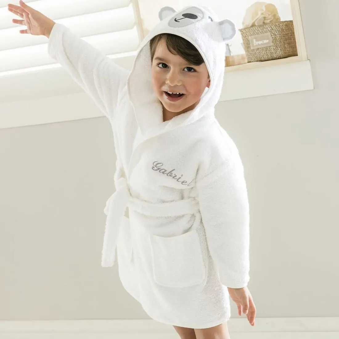 Peignoir enfant en coton RENATO blanc