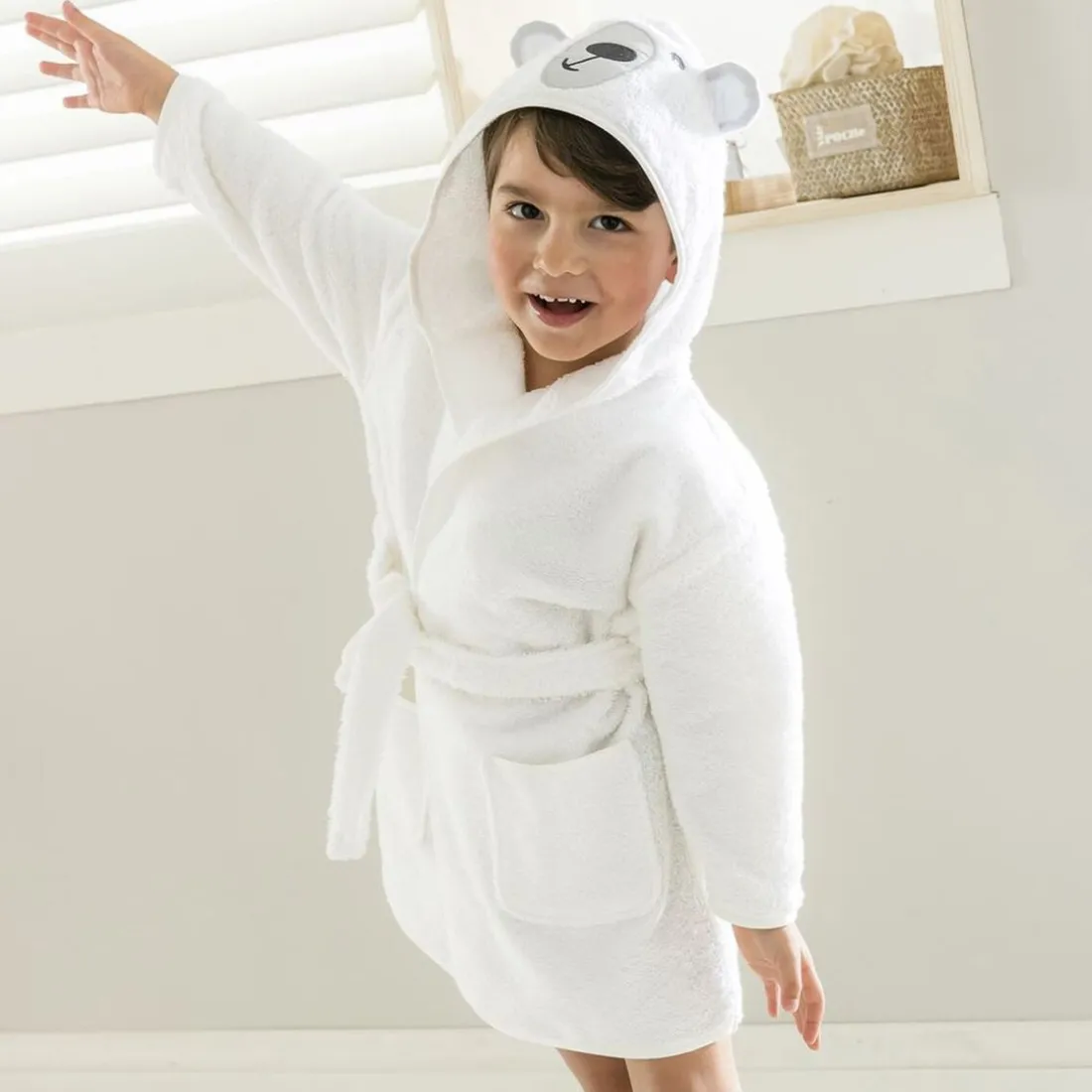 Peignoir enfant en coton RENATO blanc
