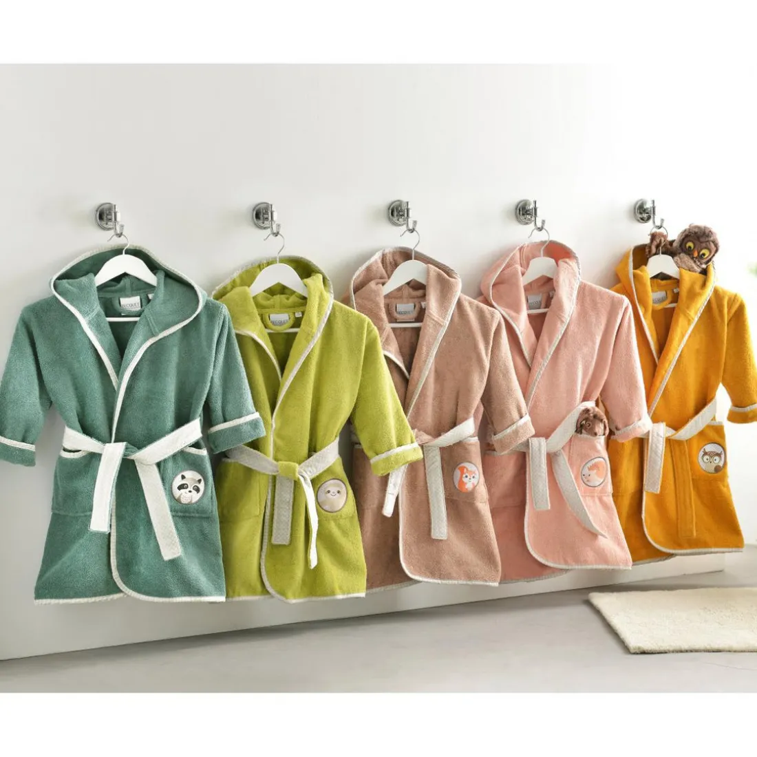 Peignoir enfant rose PETITES BETES en coton