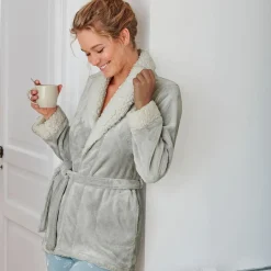 Peignoir polaire GAMOUT gris pour femme