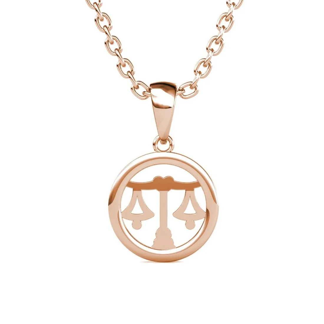 Pendentif Zodiaque Balance Finition Or Rose