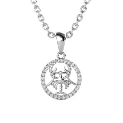 Pendentif Zodiaque Cancer Finition Argentée