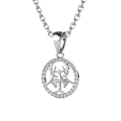Pendentif Zodiaque Cancer Finition Argentée