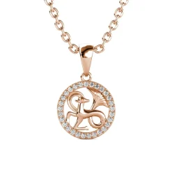 Pendentif Zodiaque Capricorne Finition Or Rose