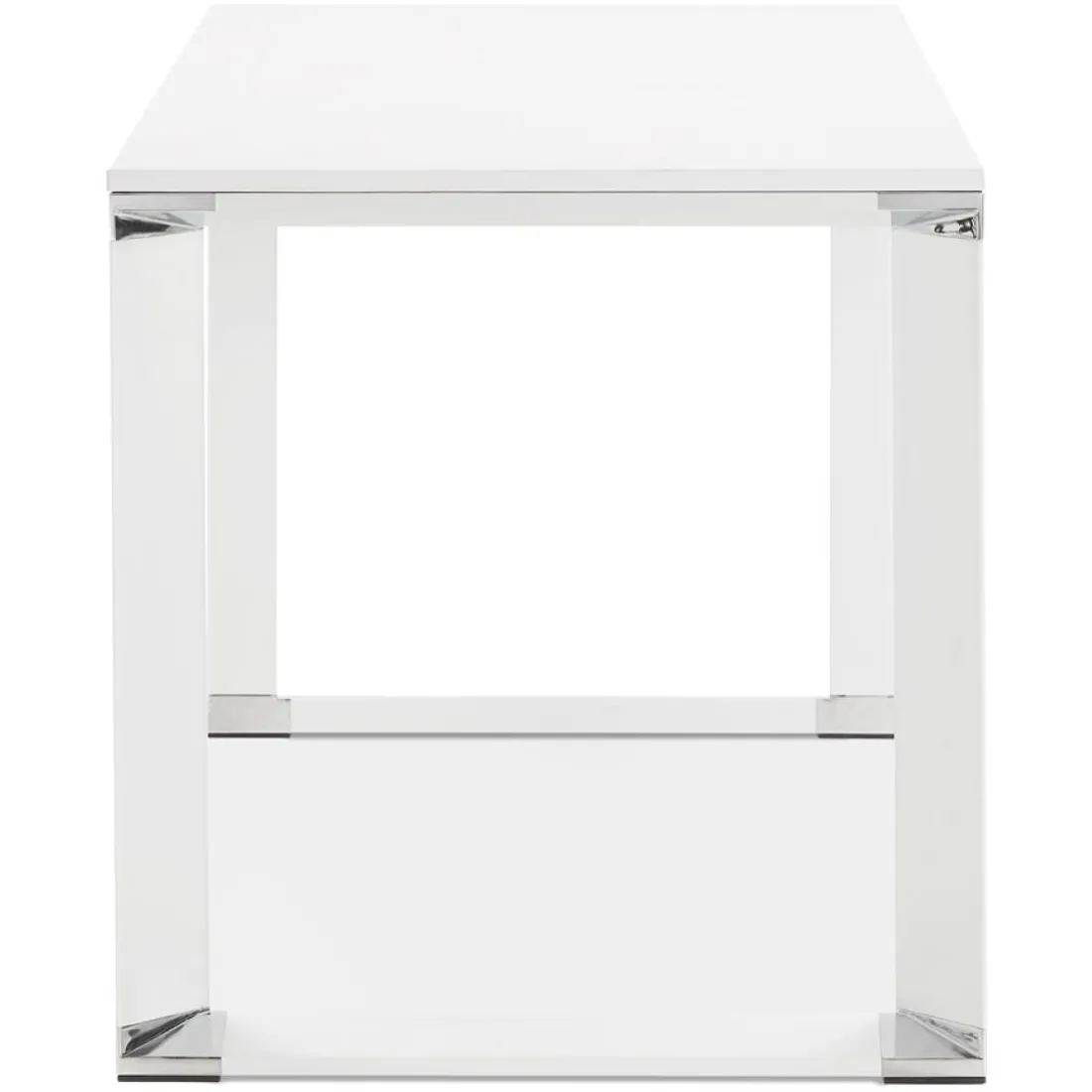 Petit bureau droit design 'XLINE' en bois blanc