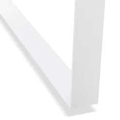 Petit bureau droit design 'BAKUS' en bois et métal blanc