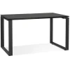 Petit bureau droit design 'BAKUS' en bois et métal noir