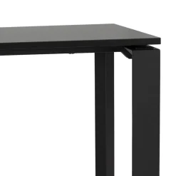 Petit bureau droit design 'BAKUS' en bois et métal noir