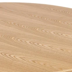 Petite table à diner 'BASTILLE' ronde en bois finition naturelle et fonte noire