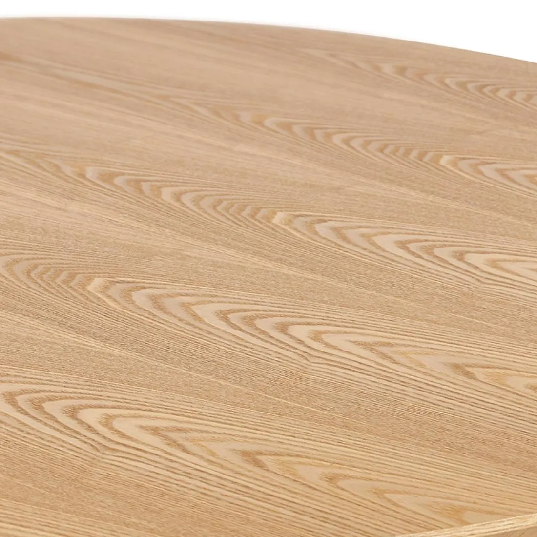 Petite table à diner 'BASTILLE' ronde en bois finition naturelle et fonte noire