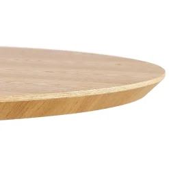 Petite table à diner 'BASTILLE' ronde en bois finition naturelle et fonte noire