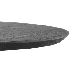 Petite table à diner 'DEXTER' ronde en bois noir et métal noir