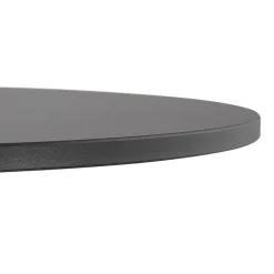Petite table à diner 'LUCETTE' ronde en bois et fonte noire