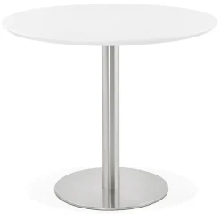 Petite table de bureau ou à diner ronde 'INDIANA' blanche