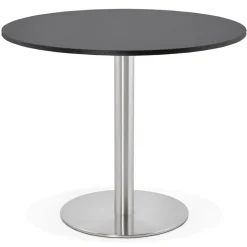 Petite table de bureau ou à diner ronde 'DALLAS' noire
