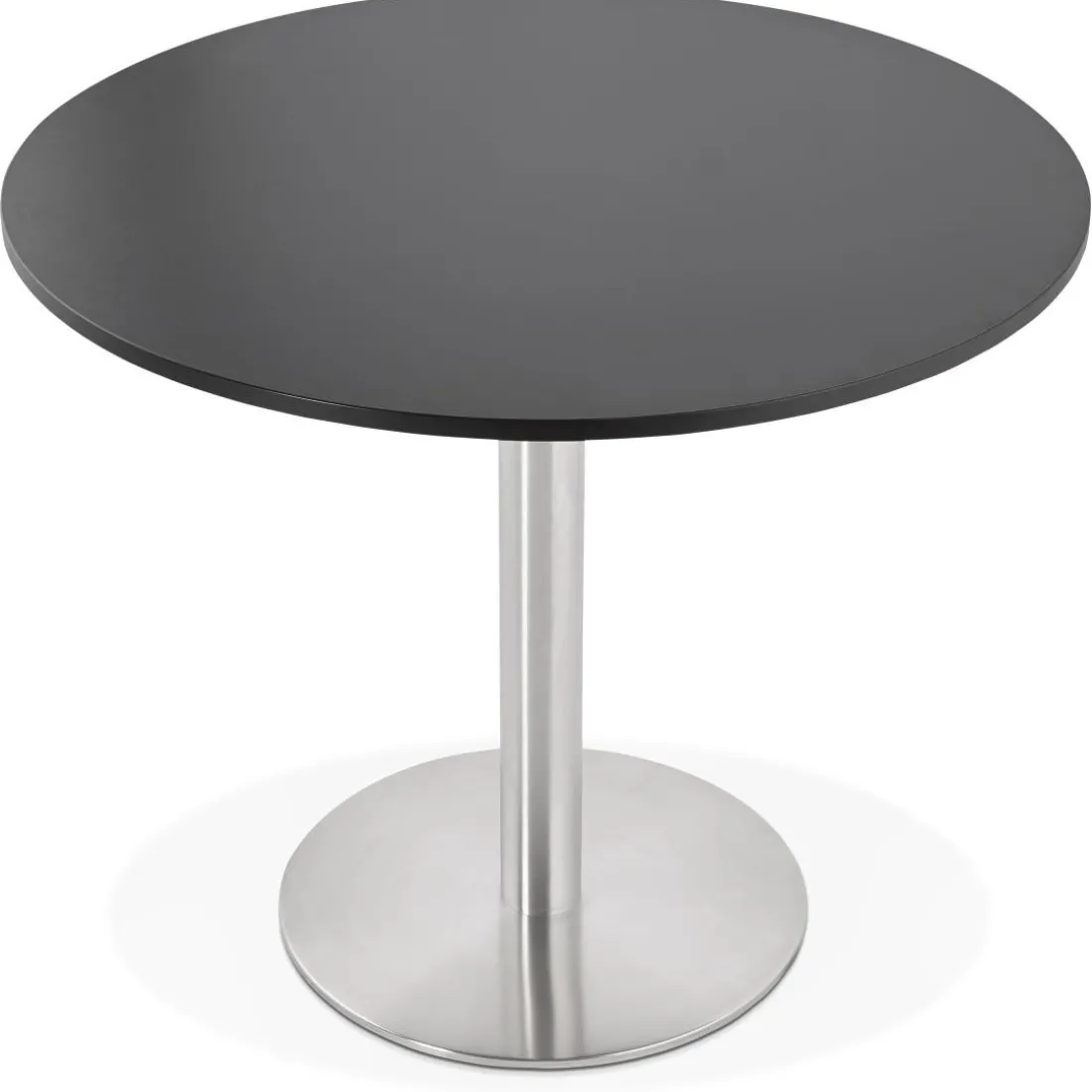 Petite table de bureau ou à diner ronde 'DALLAS' noire