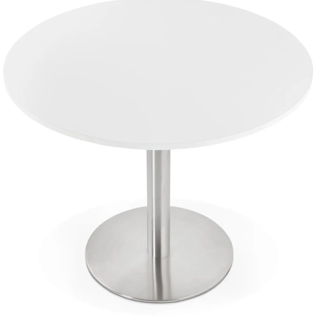 Petite table de bureau ou à diner ronde 'DALLAS' blanche