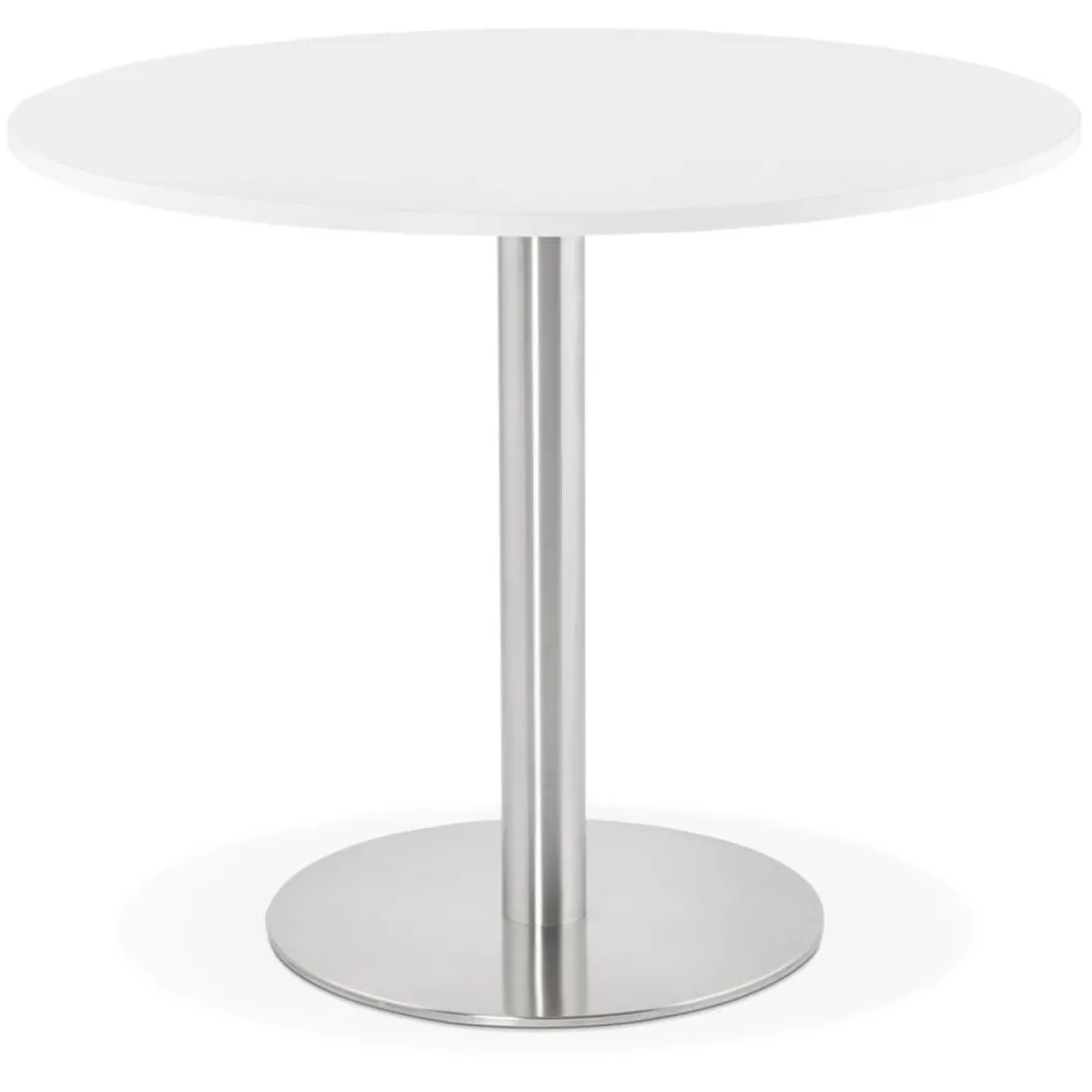 Petite table de bureau ou à diner ronde 'DALLAS' blanche