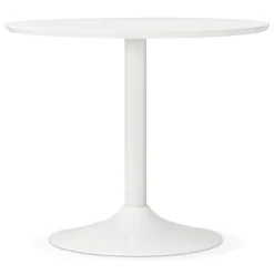 Petite table de bureau ou à diner ronde 'BARABAR' blanche