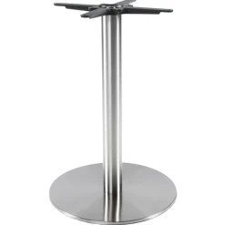 Pied de table 'PLATO' en acier brossé avec base ronde