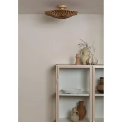 Plafonnier Madura bambou abat-jour naturel marron