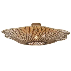 Plafonnier Madura bambou abat-jour naturel marron