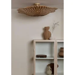 Plafonnier Madura bambou abat-jour naturel marron