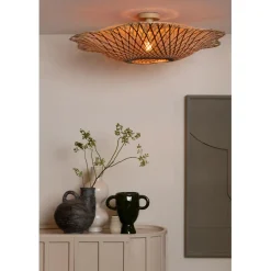 Plafonnier Madura bambou abat-jour naturel marron