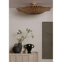 Plafonnier Madura bambou abat-jour naturel marron