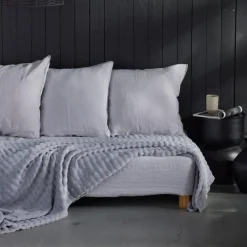 Plaid Damier en Polyester 130 x 180 BIEN AU CHAUD Acier