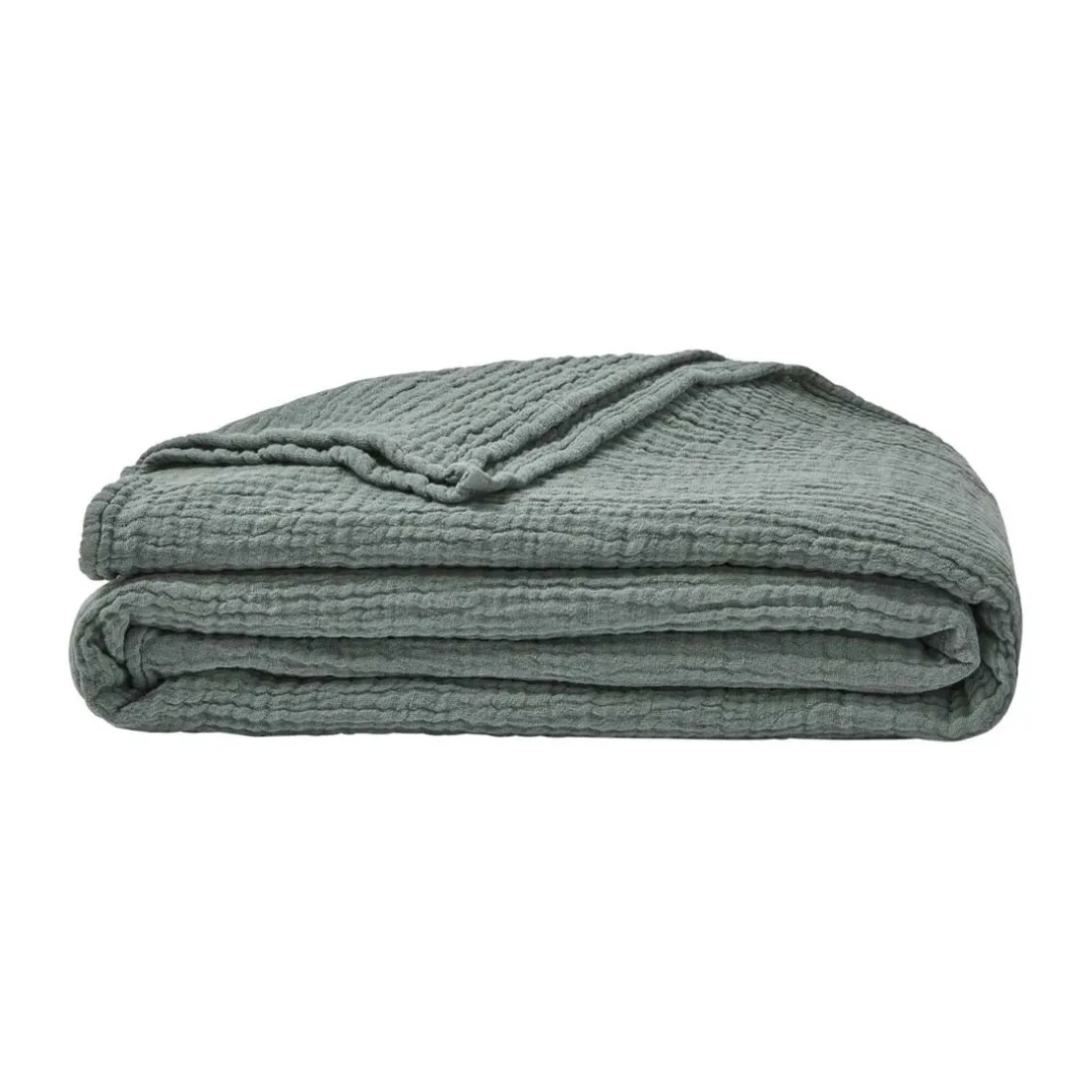 Plaid en gaze de coton 120 gr/m2, Jazzy Sauge,130x170
