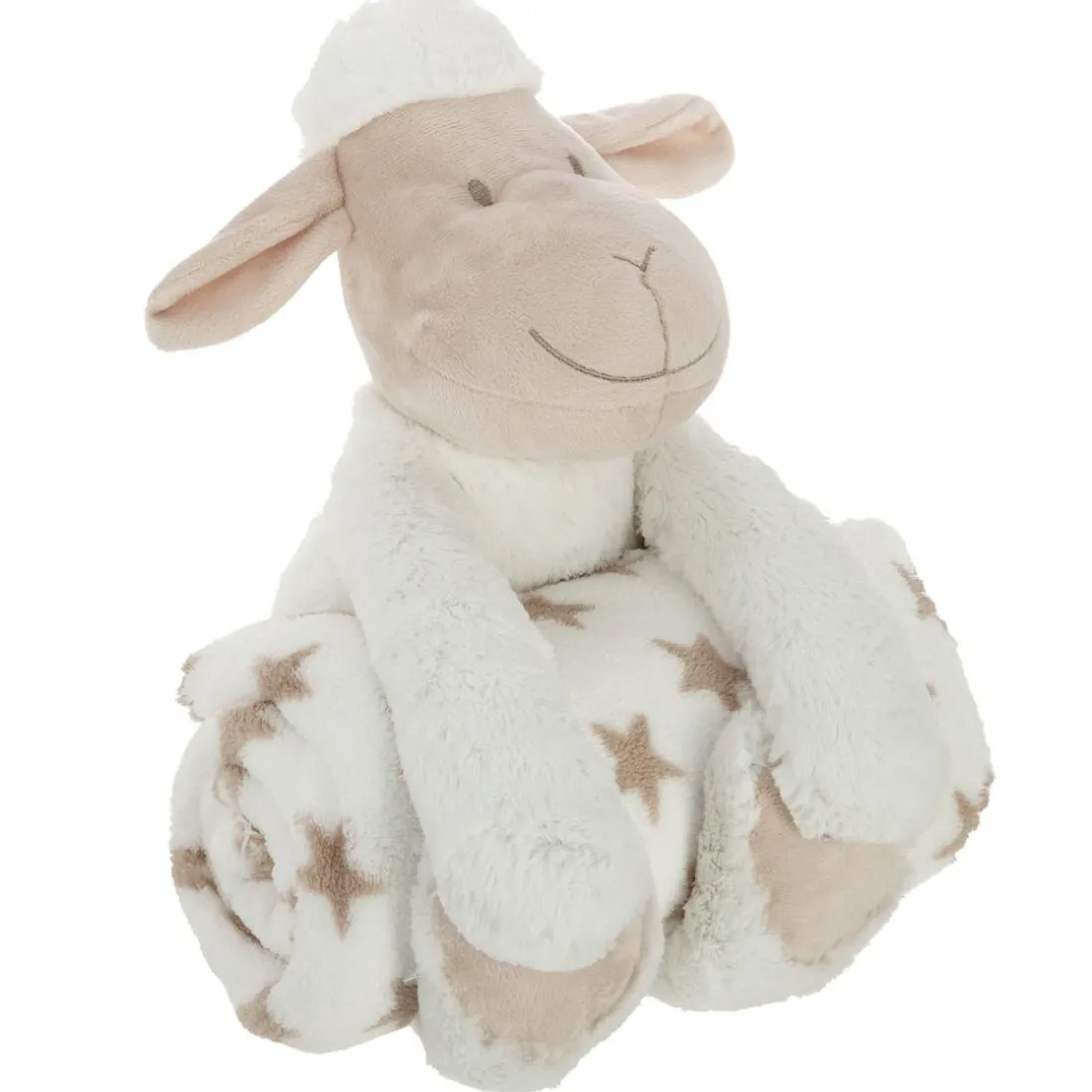 Plaid et peluche lapin blanc