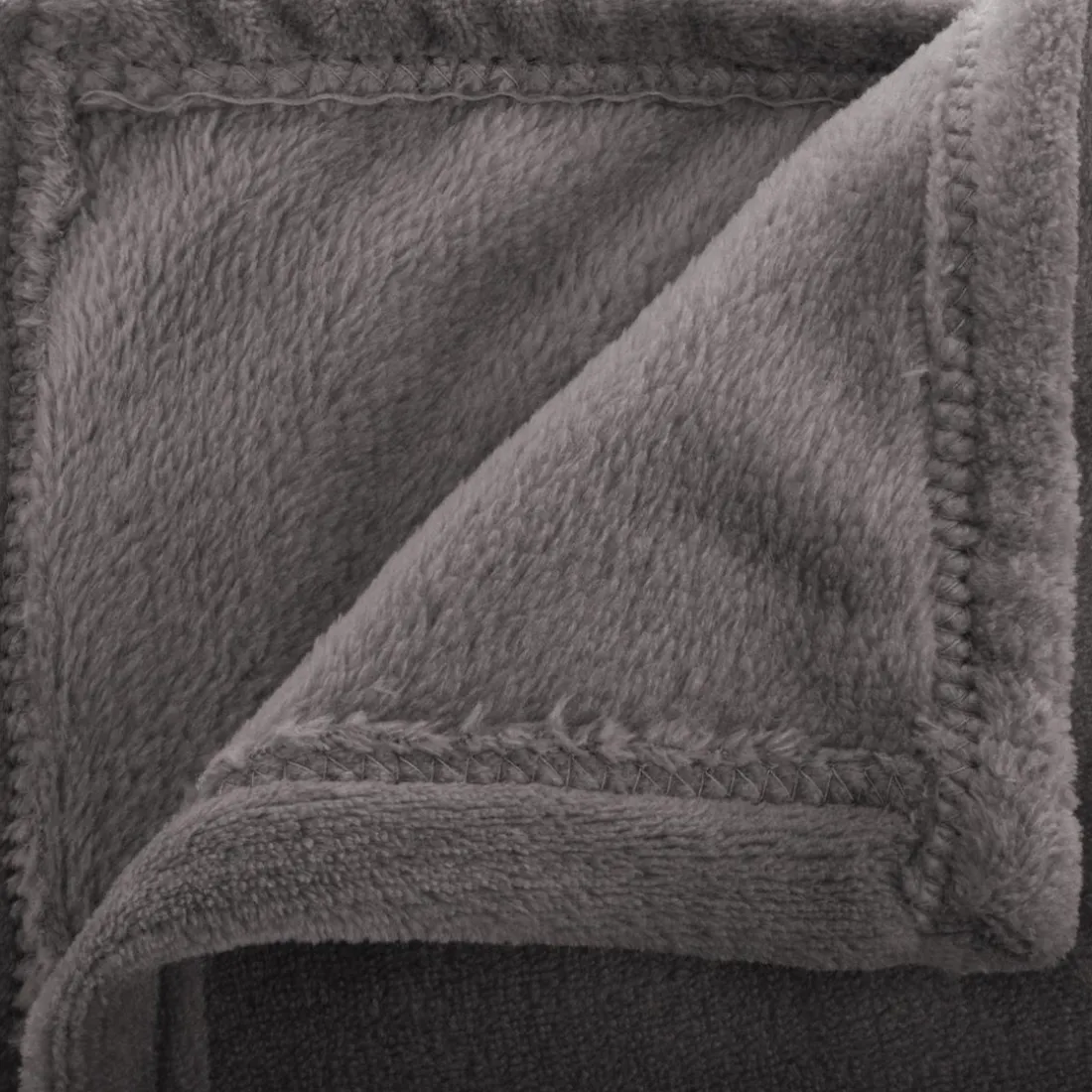 Plaid flanel gris foncé 130X180
