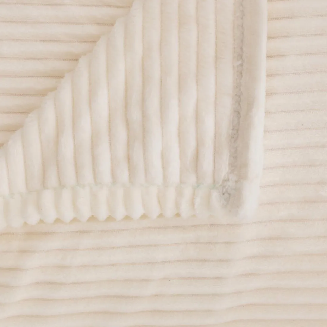 Plaid flanelle côtelé Arum 240x220cm - ivoire