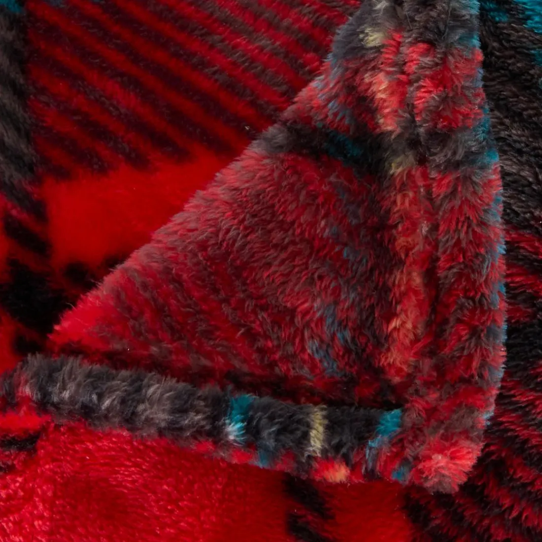 Plaid flanelle imprimé Brody 170x130cm - rouge