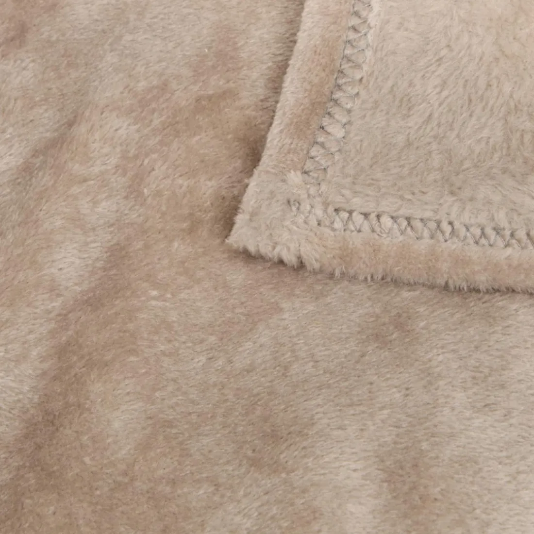 Plaid flanelle Ollis 260x240cm - beige lin